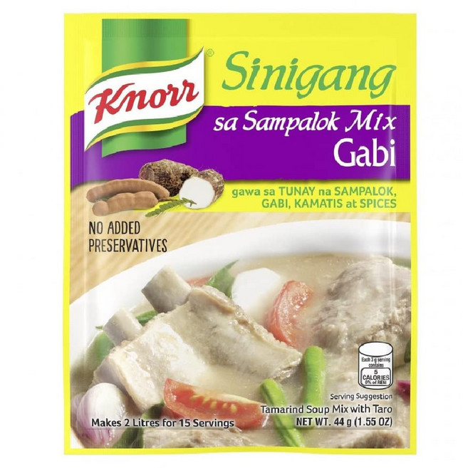 Knorr Sinigang na may Gabi Recipe Mix 크놀 시니간 가비노소 44g, 1개