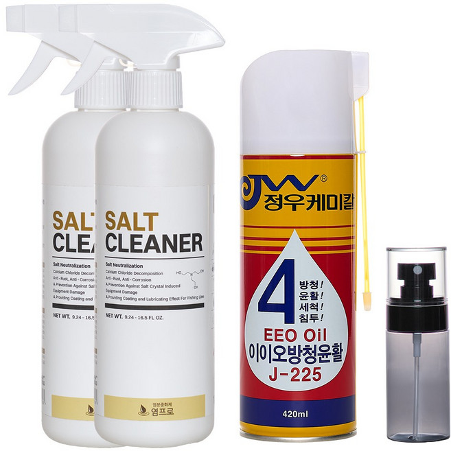 정우케미칼 염프로 염분 중화제 제거제 릴 세척 정비, 10%할인염프로500ml2통+이이오방청윤활1캔, 1세트, 1.42L