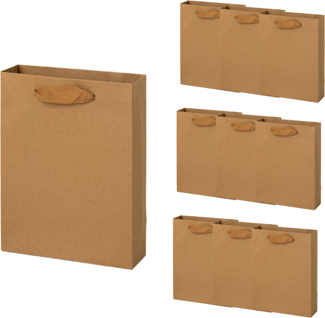 선물용 종이쇼핑백, 10개, 크라프트