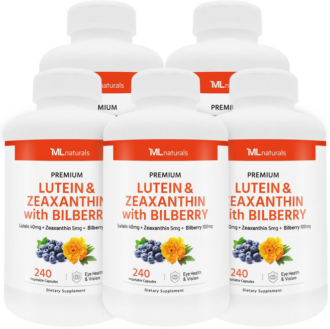 [미국번개배송] 신제품 착한명품 마이라이프 내추럴스 루테인 & 지아잔틴 + 빌베리, 5개, 240정
