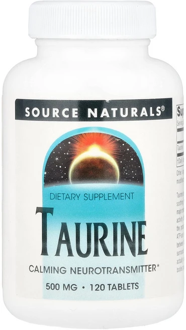 Source Naturals 소스내추럴스 타우린 500mg 120 태블릿 건강보조식품 영양제, Source Naturals 소스내추럴스 타우린 500, 1개, 120정 - 쿠팡