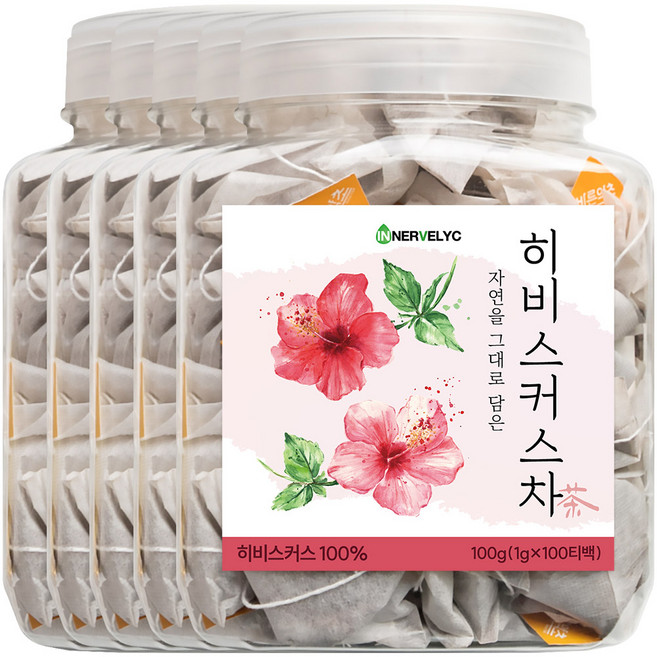 이너블릭 히비스커스차 1500만 티백 판매 돌파 PLA 친환경 필터, 1g, 100개입, 5개