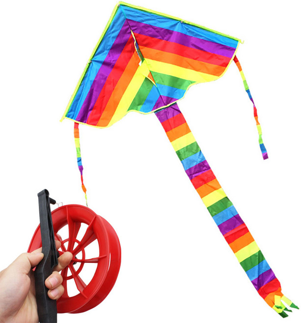 연빠람 무지개연 대형 연 얼레 150m 포함 세트