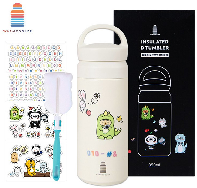 마마픽스 심플 스텐 텀블러 보온 보냉병, D텀블러-아이보리, 350ml, 1개