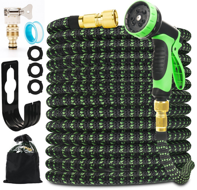 한정특가 진행중 정원 차량용 고압 물호스 베란다 호스 고급 꼬임방지 매직호스 멀티 노줄분사기, 7.5m