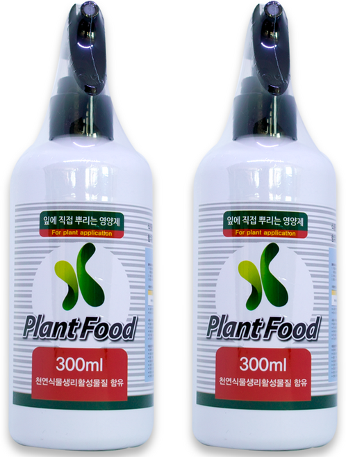 플랜트파트너스 잎에 직접 뿌리는 식물 화분 영양제 플랜트 푸드(Plant Food) 2병 세트 (각 300ml), 2개