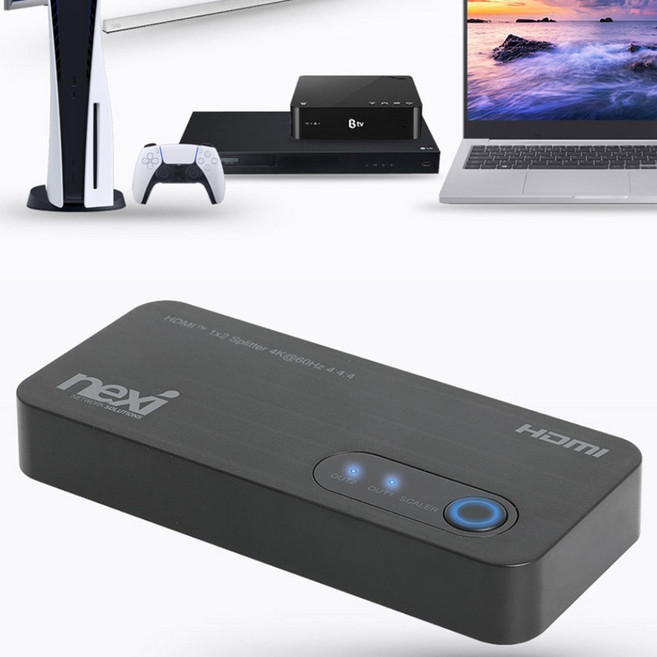 모니터 2대 동시화면출력 분배기 HDMI 화면복제 스플리터, 1개