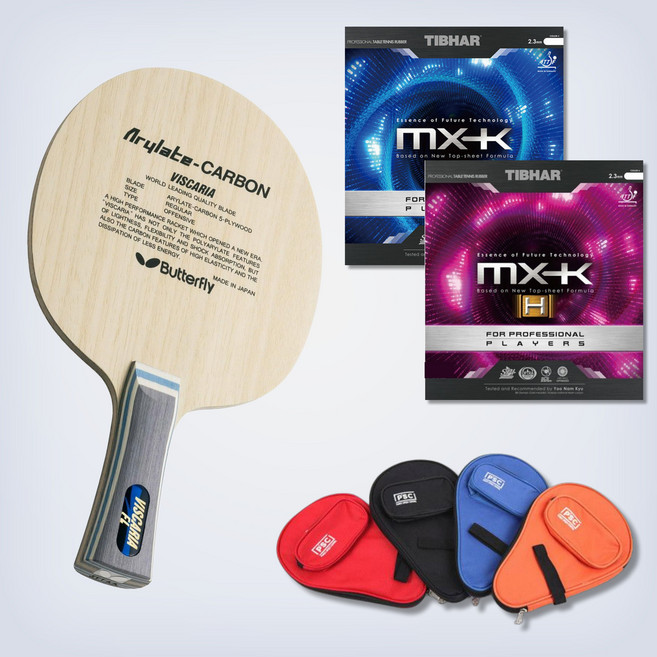 [선수용 세트] 버터플라이 비스카리아 + MX-K 선수용 시리즈 세트상품 FL, ST, MX-K 선수용 레드, MX-K (H) 선수용 블랙, 1개