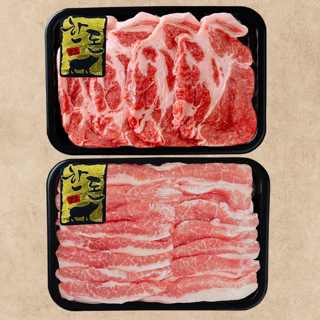 [학성새벽시장] +1등급 한돈세트 B구성 (목살+항정살) 800g 냉장, 1세트