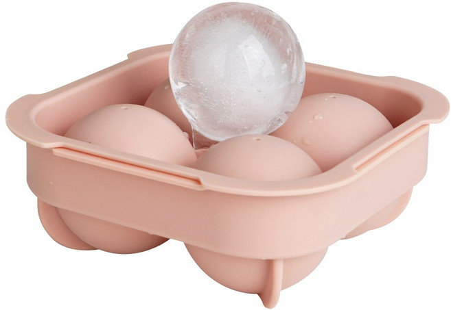 실리가든 실리콘 얼음틀 원형 4구 빅볼파스텔, 피치핑크, 1개