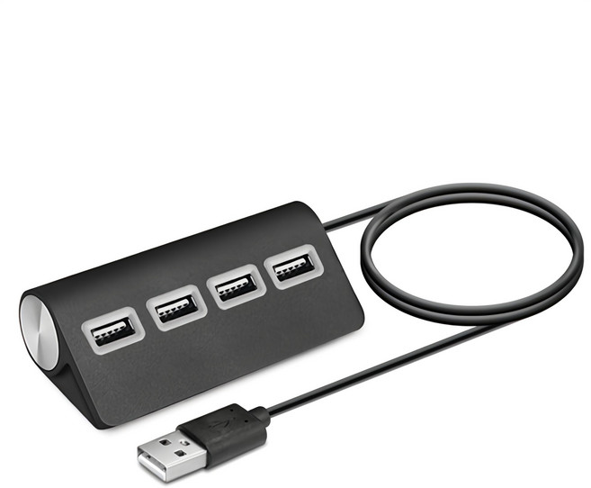 코시 뉴욕 4포트 USB허브 UH3085, 블랙, 1개