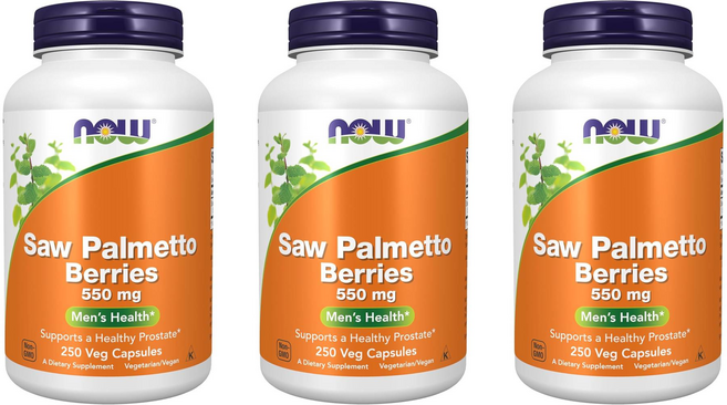 NOW Foods 쏘팔메토 베리 550 mg 250캡슐 3팩, 250 Veg Capsules