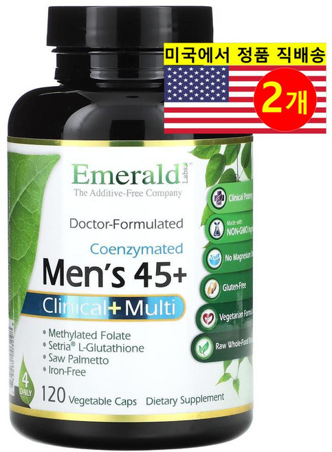 Emerald Laboratories 45세 이상 남성용 멀티 비타민 + 클리니컬 Mens 45+ Clinical Multi, 2개, 120정