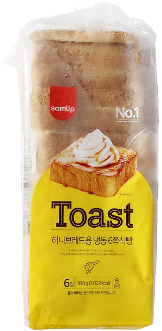 삼립식품 냉동 허니브레드용 6쪽식빵 996g, 1kg, 2개