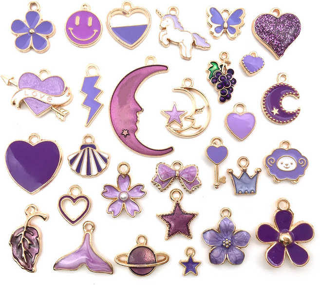 (30p) 펜던트 참장식, 퍼플, 1세트