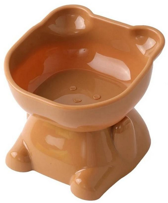 반려동물 고양이 그릇 노크 방지 목 가드 음식 밥 마시는 상승 디자인 롤오버, 1개