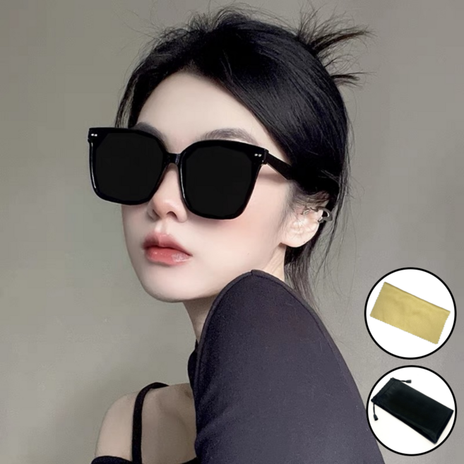 은시엘 남녀공용 오버사이즈 편광렌즈 자외선 차단 선글라스 케이스 포함