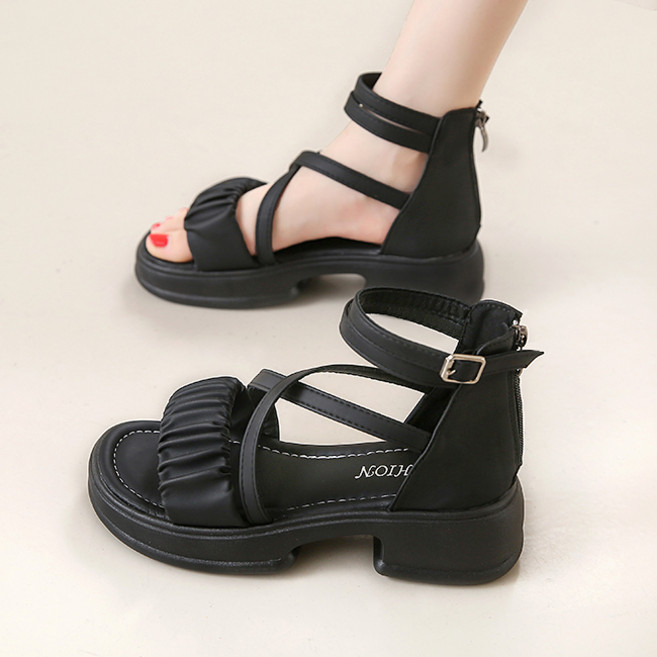 Modern Fashion 여성 발편한 하이탑 샌들 스트랩 웨지힐 X138