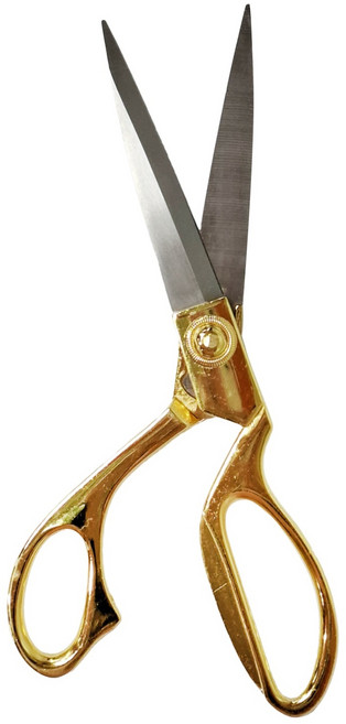 WEN-CHENG 汶澄 金柄不銹鋼裁縫剪刀 24cm, 金色 + 銀色, 1個