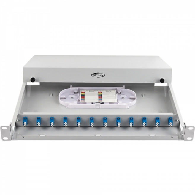 NETmate NM-FDRL12 12포트 1U 랙 타입 광분배함 OM2 LC 어댑터포함 FDF 19인치 1U 랙타입 SPCC소재, 1개