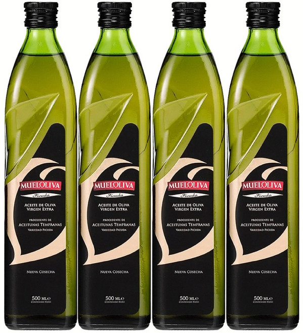 MUELOLIVA 慕雅利華 特級初榨冷壓橄欖油, 500ml, 4瓶