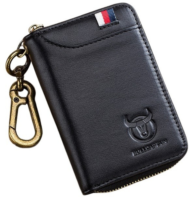 BULLCAPTAIN 真皮多卡位鑰匙包 汽車鎖匙零錢包