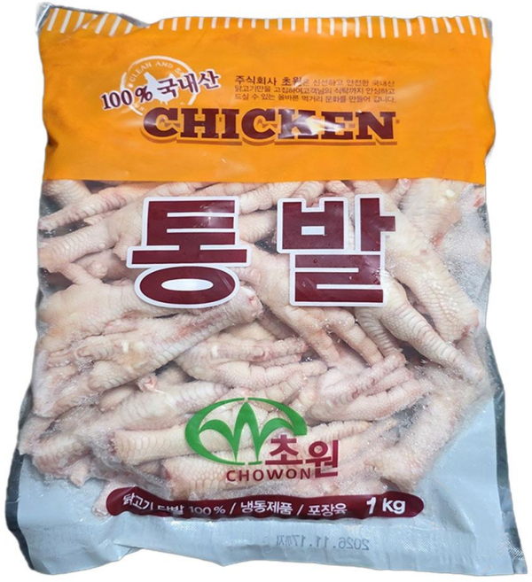 충청식품 뼈있는 손질닭발 발톱제거 생닭발 통닭발 국내산 통뼈닭발 1kg, 2개