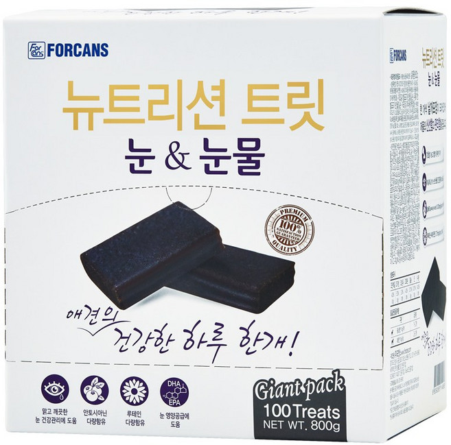 포켄스 뉴트리션 트릿 자이언트팩 100개입 강아지영양제 눈눈물개선, 800g, 눈물개선/눈건강, 105개
