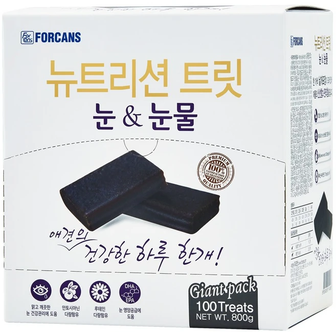 포켄스 뉴트리션 트릿 강아지 눈물 관절 피부 면역 영양제 100P, 100회분, 눈물개선/눈건강, 2개 - 쿠팡
