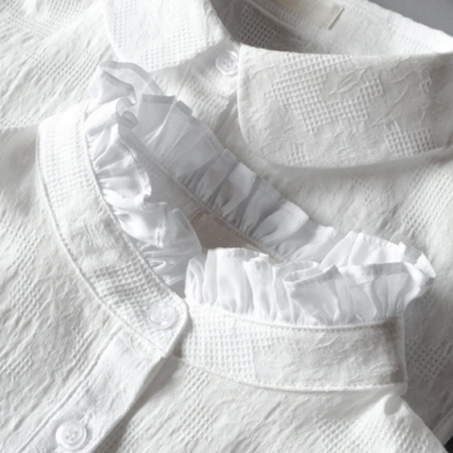 페이크 카라 여성 레이어드 프릴 블라우스 넥카라 셔츠 넥케이프 가짜카라