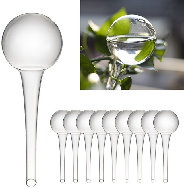 식물 화초 여행 화분 물주기 PVC 자동 급수기 10개 1세트, 투명_새 (90ml)