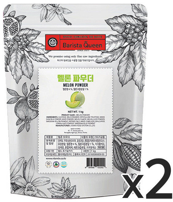 바리스타퀸 멜론 파우더, 1kg, 2개, 1kg
