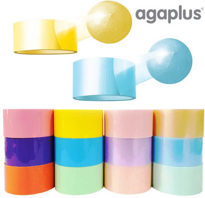 아가플러스 찐득 말랑이볼 만들기 테이프, 4.8cm, 유광 파랑