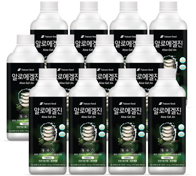 DR+ 알로에겔진 1000mL x 12병 알로에베라겔 이뮨베라 건강즙, 1L, 12개
