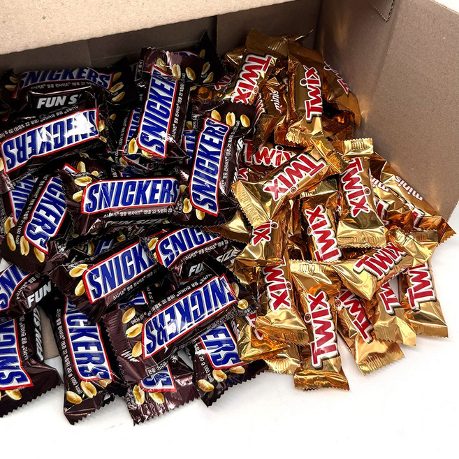 초코바 트윅스 미니스 20개+스니커즈 펀사이즈 20개 총40개 간식용 초콜릿 개별포장