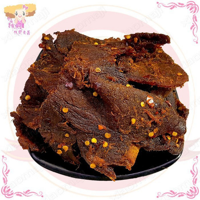 小麻吉 麻辣豬肉乾 台灣特產美食, 400g, 1個
