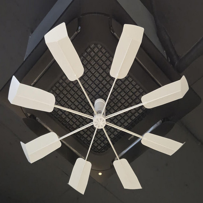 국산 월트리 천장형 에어컨실링팬 시스템 무동력바람개비 날개 순환팬 가드 프로펠러 바람막이, 1세트, 화이트