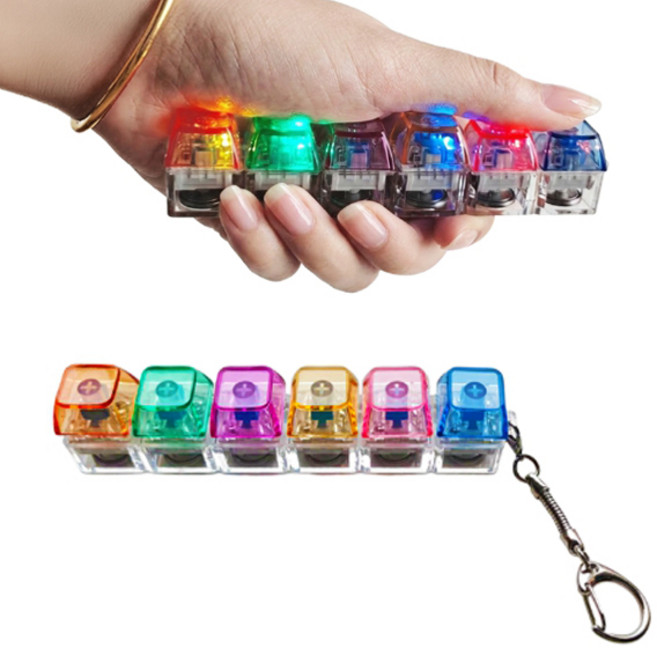 LED 불빛 6구 청축 키보드 키캡 딸깍이