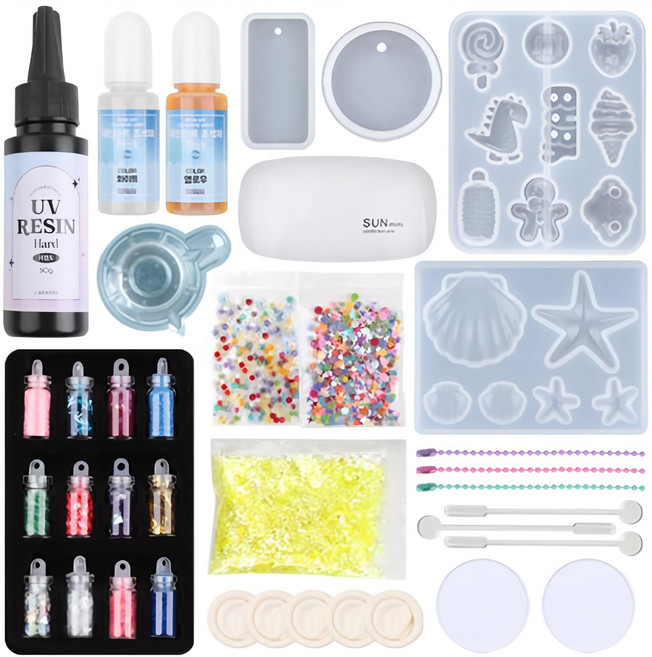 오로라데코덴 안전인증 레진 아트 공예 세트 체험B, 1개