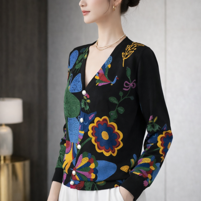 여성 가디건 보타닉 오픈 카디건 겨울 부드러운 캐시미어터치 라운드넥 봄 이너 니트가디건자켓