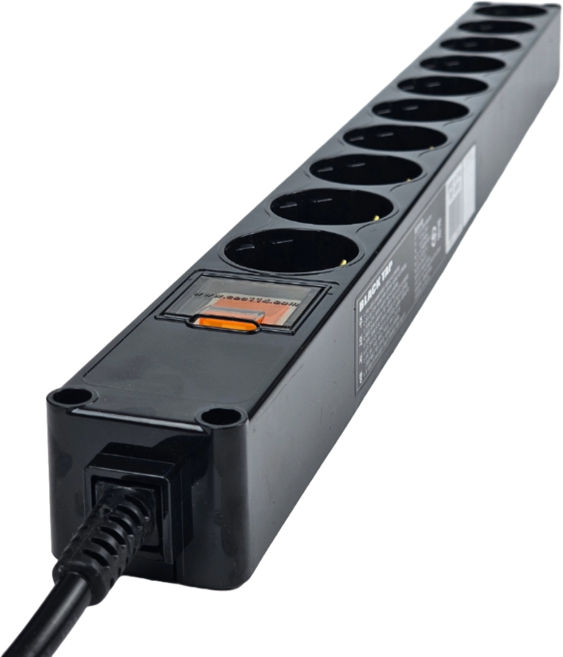 현대일렉트릭 고출력 스위치 과부하차단기 멀티탭 10구 검정 고용량, 5m, 블랙, 1개