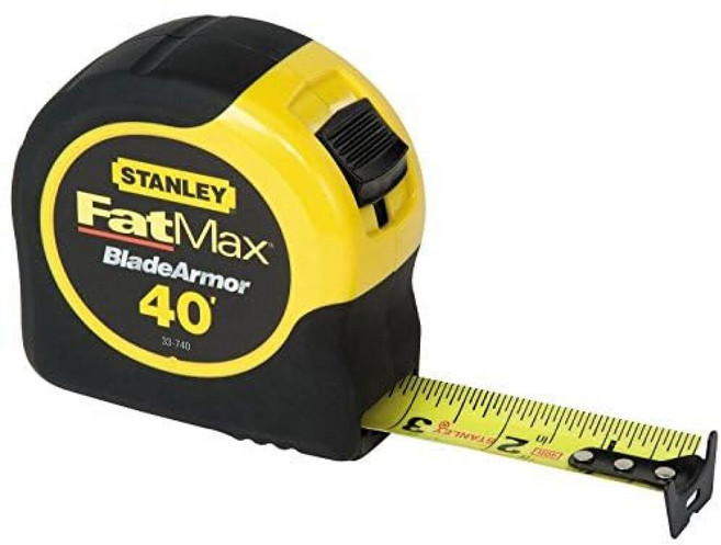 STANLEY FATMAX 블레이드 아머가 있는 줄자 4.8m(16피트) (33-716), 40 Foot, 블랙