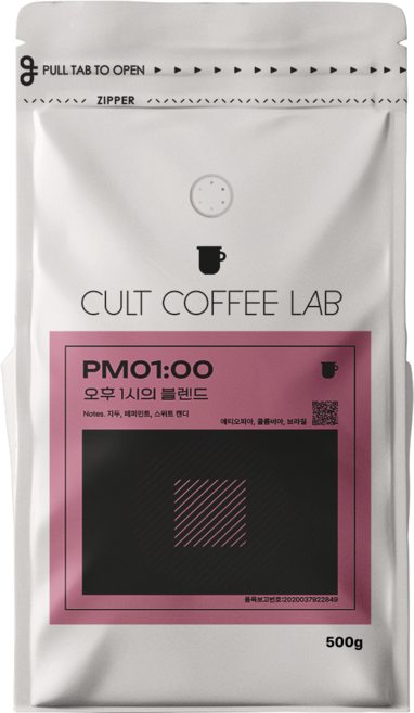 컬트커피랩 달콤한 카라멜 단맛 오후 1시 블렌드 커피원두 당일로스팅, 1개, 500g, 모카포트(중간~고움)