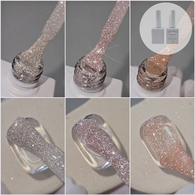 씨씨월드 펄시리즈 글리터젤, 1개, 10ml, 화이트펄