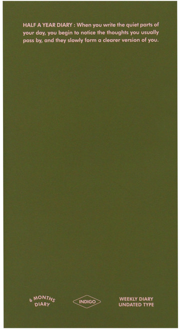 인디고 만년형 기본 6개월 위클리 핸디 다이어리, 모스그린