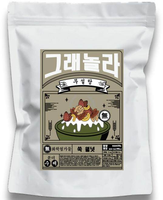 분더 무설탕 그래놀라 쑥 월넛 시리얼, 1개, 250g