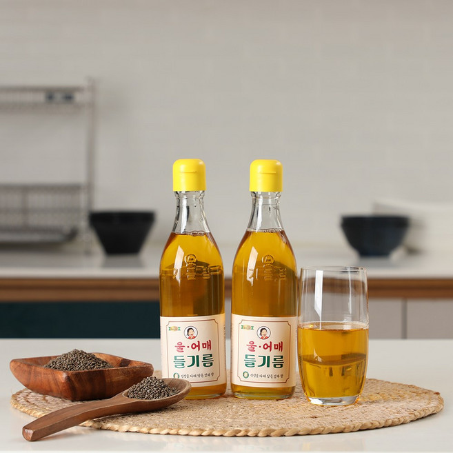 울어매 엄선 통들깨 저온압착 들기름100%, 2개, 350ml