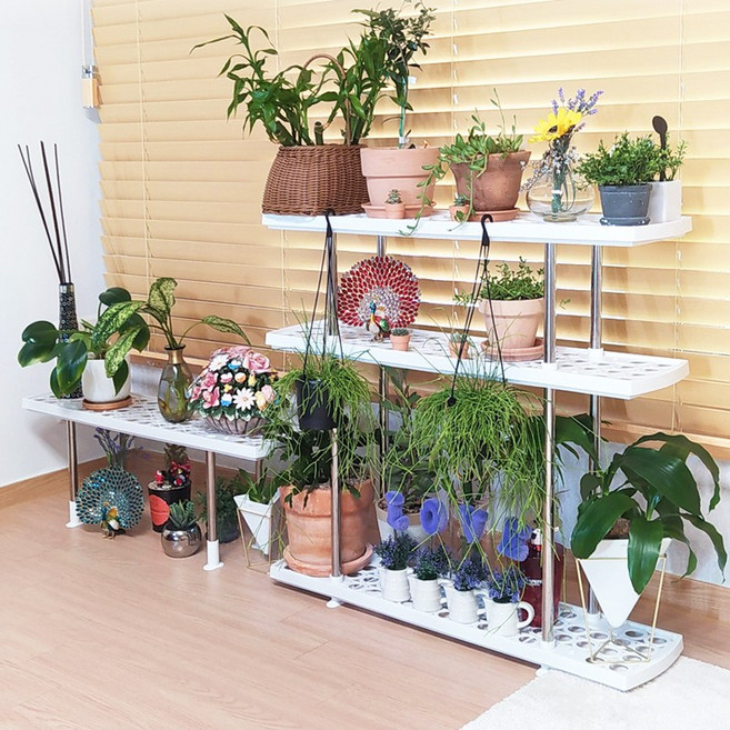 아이리스 다용도 국산 멀티4단선반 화분정리대 받침대 진열대 베란다거치대, 1개