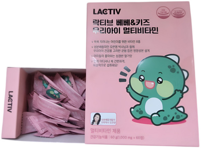 락티브 베베&키즈 우리아이 멀티비타민 1000mg, 60정, 1개