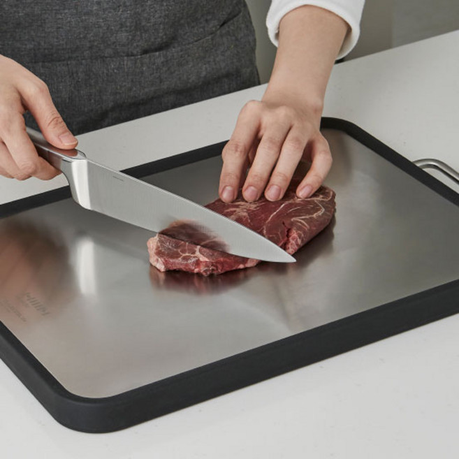 한샘 논슬립 스테인리스 양면 위생 도마, 1개, 블랙